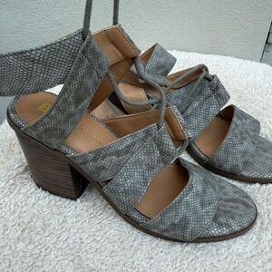 BC Footwear Snake Print Heeled Sandals